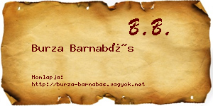 Burza Barnabás névjegykártya